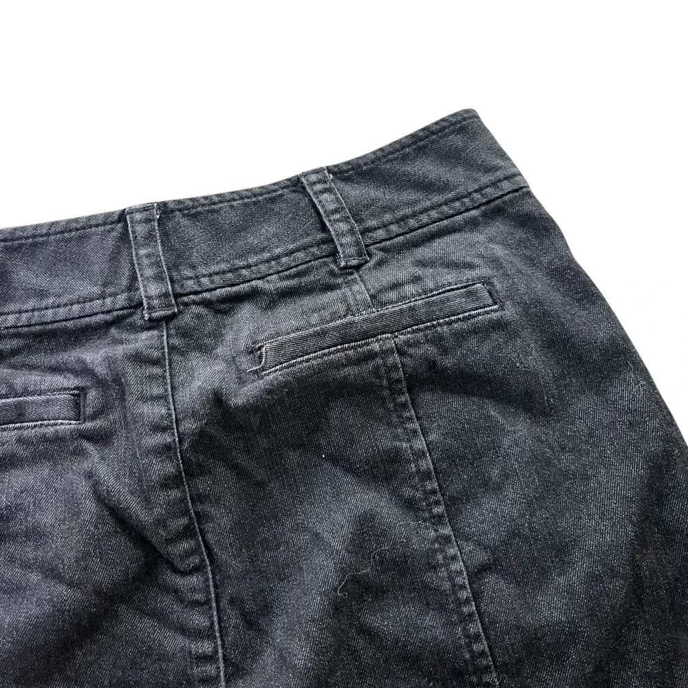 Talbots Womens Sz 2 Petites Black Gray Dark Wash Denim Stretch Pencil Jean Skirt